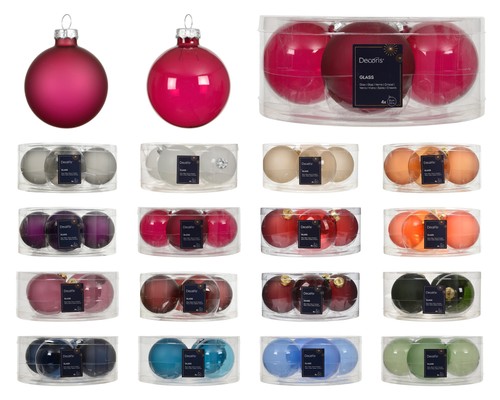 Palline natale vetro 8cm - palline,