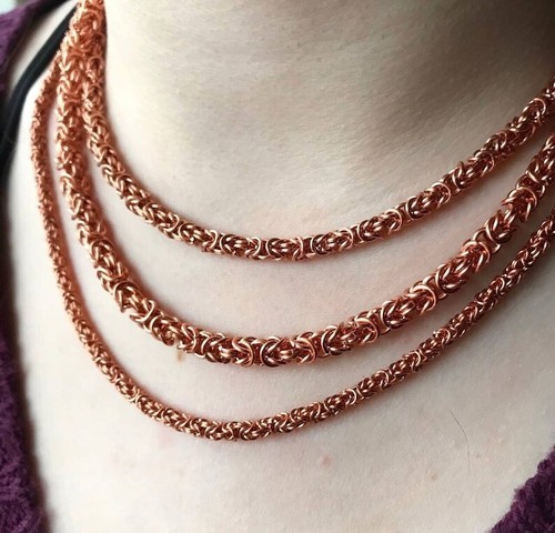Collana catena rame con - collana, in
