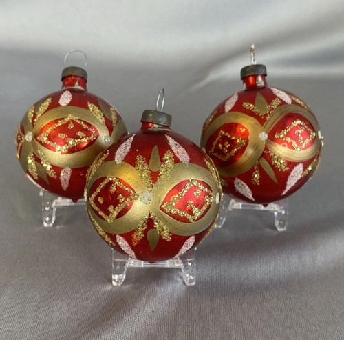 Palline vetro oro - vetro, rosso